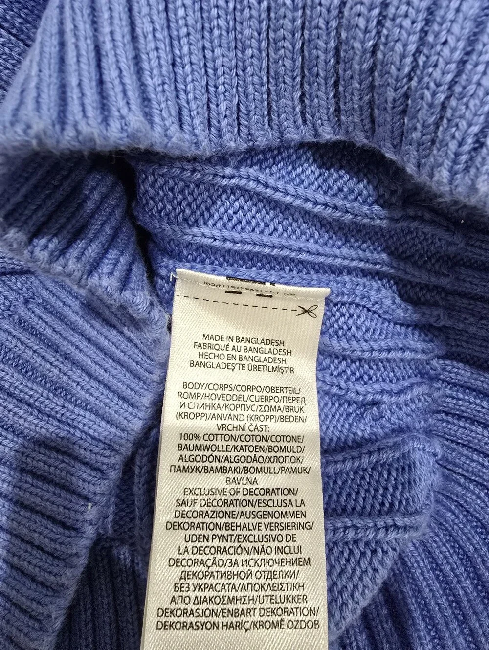 Ralph Lauren Blue Periwinkle Cable Knit Crewneck Sweater Baby Boy 24 Months